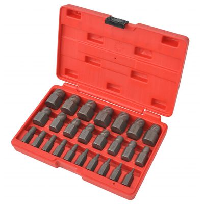 vidaXL Juego de extractores de tornillos de acero 10 piezas