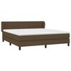 vidaXL Cama box spring con colch&oacute;n tela marr&oacute;n oscuro 160x200 cm