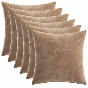 vidaXL Funda de almohada 6 uds. HEERLEN Marr&oacute;n 40 x 40 cm