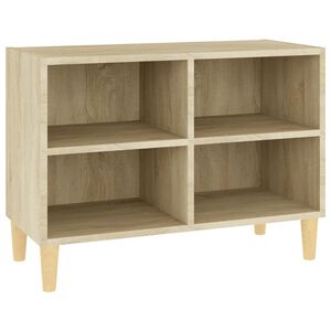 vidaXL Mueble de TV patas de madera maciza roble Sonoma 69,5x30x50cm