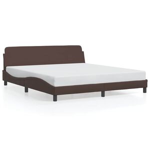 vidaXL Estructura de cama Dover cuero sint&eacute;tico marr&oacute;n 180x200cm