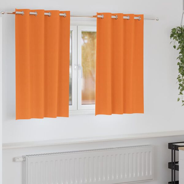 vidaXL Cortinas Opacas con Anillas 2 pcs Naranja Brillante