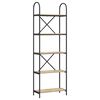 vidaXL Estante de libros 5 niveles 60 x 30 x 183 cm Roble Sonoma