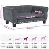 vidaXL Cama para perros de terciopelo gris oscuro 70x45x30 cm