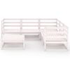 vidaXL Set de sal&oacute;n de jard&iacute;n de 6 piezas blanco madera maciza de pino
