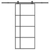 vidaXL Puerta corredera con set herrajes vidrio ESG aluminio 90x205 cm