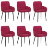 vidaXL Sillas de comedor 6 uds. Terciopelo Rojo vino 57 x 50 x 85 cm
