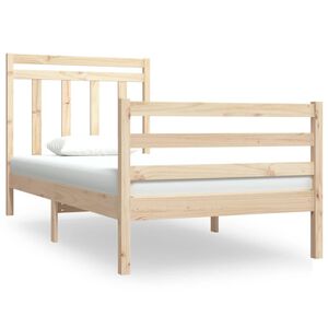 vidaXL Estructura de cama madera maciza 90x190 cm
