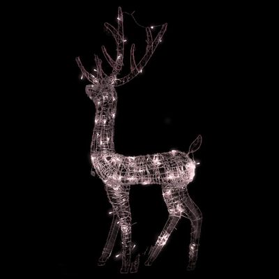 vidaXL Adorno reno de Navidad acrílico blanco cálido 140 LEDs 120 cm