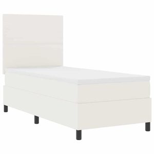vidaXL Cama Box Spring LED Crema y 80 x 200 cm Tela de Pana