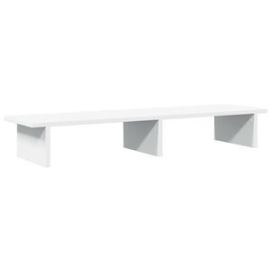 vidaXL Soporte de monitor madera maciza de pino blanco 100x27x15 cm