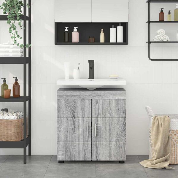 vidaXL Juego de Muebles de Ba&ntilde;o TULUM Gris Sonoma 60 x 34 x 63 cm