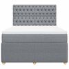 vidaXL Cama box spring con colch&oacute;n tela gris claro 140x200 cm