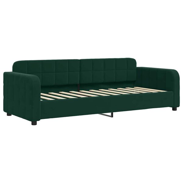 vidaXL Sof&aacute; cama nido con colch&oacute;n terciopelo verde oscuro 80x200 cm