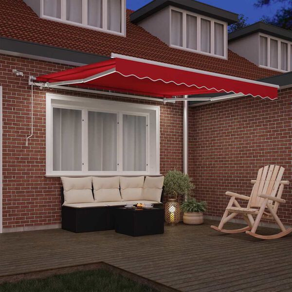 vidaXL Toldo Retr&aacute;ctil Rojo 300 x 250 cm Poli&eacute;ster y metal
