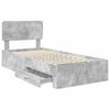 vidaXL Estructura de cama con cabecera Gris Concreto 90 x 190 cm