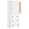 vidaXL Aparador alto madera contrachapada blanco 69,5x34x180 cm