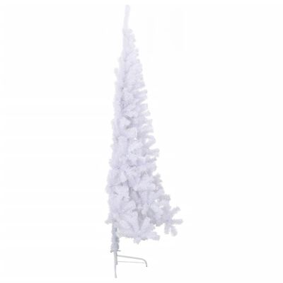vidaXL Medio árbol de Navidad artificial con soporte PVC blanco 210 cm