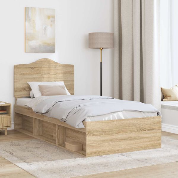 vidaXL Estructura de cama Sonoma 100 x 200 cm Madera de pino macizo