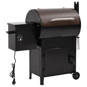 vidaXL Barbacoa de pellets con chimenea hierro negro 104 cm