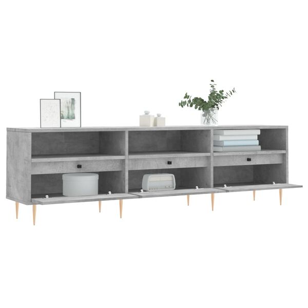 vidaXL Mueble de TV madera contrachapada gris hormig&oacute;n 150x30x44,5 cm