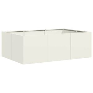 vidaXL Jardinera acero blanco 120x80x40 cm
