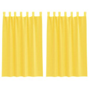 vidaXL Cortinas de gasa con trabillas 2 uds amarillo 140x175 cm