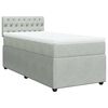 vidaXL Cama box spring con colch&oacute;n terciopelo gris claro 90x190 cm