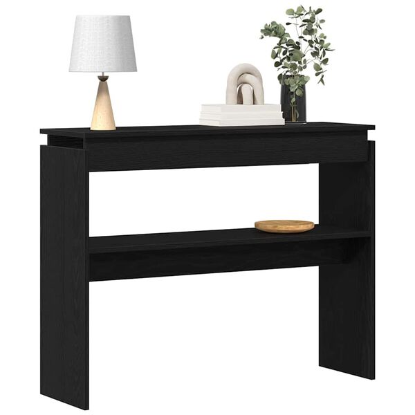 vidaXL Mesa Consola Roble Negro 80 x 30 x 102 cm Madera de ingenier&iacute;a