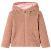 vidaXL Chaqueta infantil con capucha pelo sint&eacute;tico borreguito co&ntilde;ac claro 104