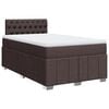 vidaXL Cama box spring con colch&oacute;n tela marr&oacute;n oscuro 120x190 cm