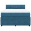 vidaXL Cama box spring con colch&oacute;n terciopelo azul 140x200 cm