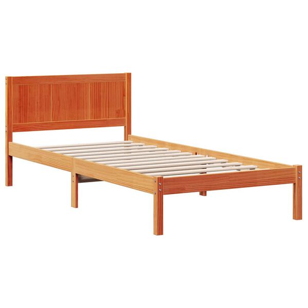 vidaXL Estructura de cama Marrón 90 x 190 cm Madera maciza de Pino