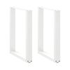 vidaXL Patas de mesa de comedor en U 2 uds blanco 60x(72-73) cm
