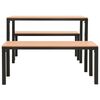 vidaXL Set de comedor de jardín 3 pzas acero y WPC marrón y negro
