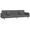 vidaXL Sof&aacute; cama de 2 plazas con dos almohadas tela gris oscuro