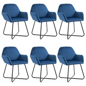 vidaXL Sillas de comedor 6 unidades terciopelo azul