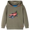 Sudadera infantil con capucha color caqui 128