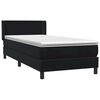 vidaXL Cama box spring con colch&oacute;n terciopelo negro 90x220 cm