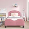 vidaXL Cama para niños con cabecero Rosa 80 x 200 cm Terciopelo