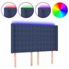 vidaXL Cabecero con LED de tela azul 147x16x118/128 cm