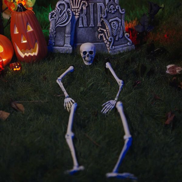 vidaXL Esqueleto de Halloween 45,5 x 13 cm Pl&aacute;stico