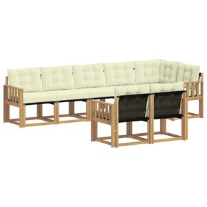 vidaXL Conjunto de sof&aacute;s de exterior con coj&iacute;n 8 pcs Blanco y Crema