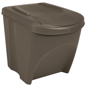 vidaXL Cubos de basura apilables 3 uds polipropileno gris 75 L
