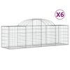 vidaXL Cestas de gaviones 6 uds forma de arco hierro 200x50x60/80 cm