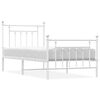 vidaXL Estructura cama sin colch&oacute;n con estribo metal blanco 90x190 cm