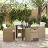 vidaXL Conjunto de Comedor de Jard&iacute;n 5 pcs Beige rat&aacute;n sint&eacute;tico