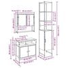 vidaXL Juego de muebles de ba&ntilde;o con estante 3 pcs Madera Vieja