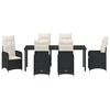 vidaXL Conjunto de Comedor de Jard&iacute;n 7 pcs Negro rat&aacute;n sint&eacute;tico