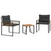 vidaXL Juego de muebles de exterior 3 uds. Gris Oscuro
